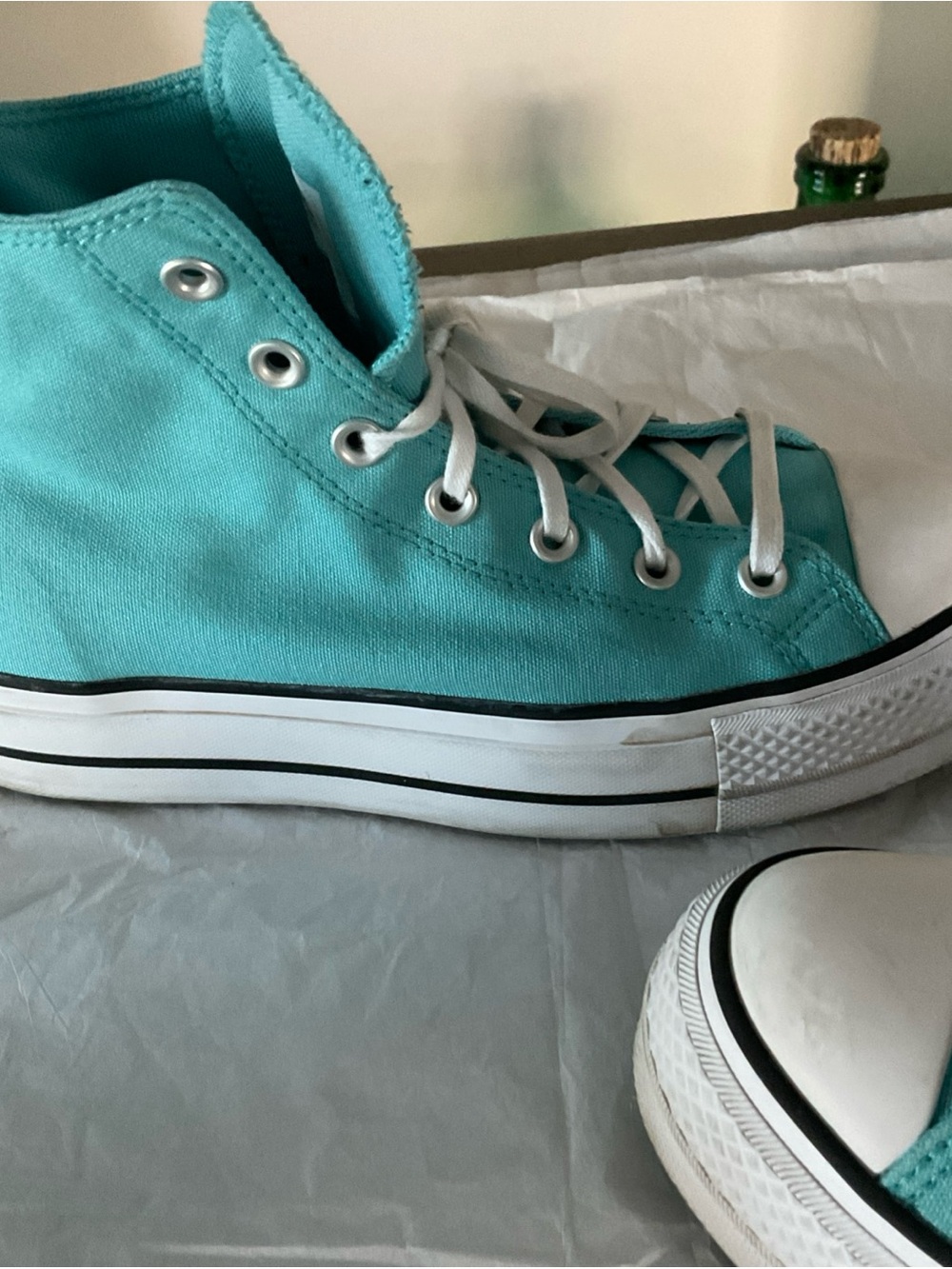Converse Chuck Taylor All Star High Tops Platform TurquoiseBlue size 9 - Picture 12 of 13